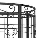 vidaXL Bancă circulară de copac, negru, Ø137 cm, oțel vidaXL Bancă circulară de copac, negru, Ø137 cm, oțel