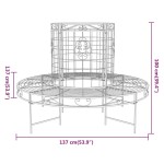 vidaXL Bancă circulară de copac, negru, Ø137 cm, oțel vidaXL Bancă circulară de copac, negru, Ø137 cm, oțel