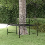 vidaXL Bancă circulară de copac, negru, 150 cm, oțel vidaXL Bancă circulară de copac, negru, 150 cm, oțel