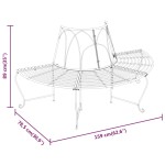 vidaXL Bancă semicirculară de copac, negru, Ø159 cm, oțel