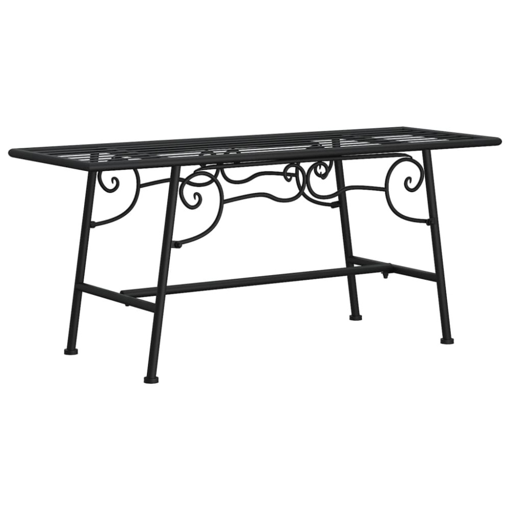 vidaXL Bancă de copac, negru, 110 cm, oțel