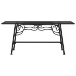 vidaXL Bancă de copac, negru, 110 cm, oțel