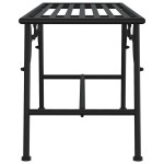 vidaXL Bancă de copac, negru, 110 cm, oțel