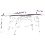 vidaXL Bancă de copac, negru, 110 cm, oțel