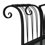 vidaXL Bancă de grădină cu 2 locuri, negru, 128 cm, oțel vidaXL Bancă de grădină cu 2 locuri, negru, 128 cm, oțel