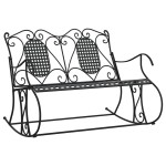 vidaXL Bancă balansoar cu 2 locuri, negru, 113 cm, oțel vidaXL Bancă balansoar cu 2 locuri, negru, 113 cm, oțel