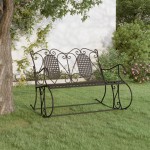 vidaXL Bancă balansoar cu 2 locuri, negru, 113 cm, oțel vidaXL Bancă balansoar cu 2 locuri, negru, 113 cm, oțel
