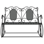 vidaXL Bancă balansoar cu 2 locuri, negru, 113 cm, oțel vidaXL Bancă balansoar cu 2 locuri, negru, 113 cm, oțel
