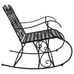 vidaXL Bancă balansoar cu 2 locuri, negru, 113 cm, oțel vidaXL Bancă balansoar cu 2 locuri, negru, 113 cm, oțel