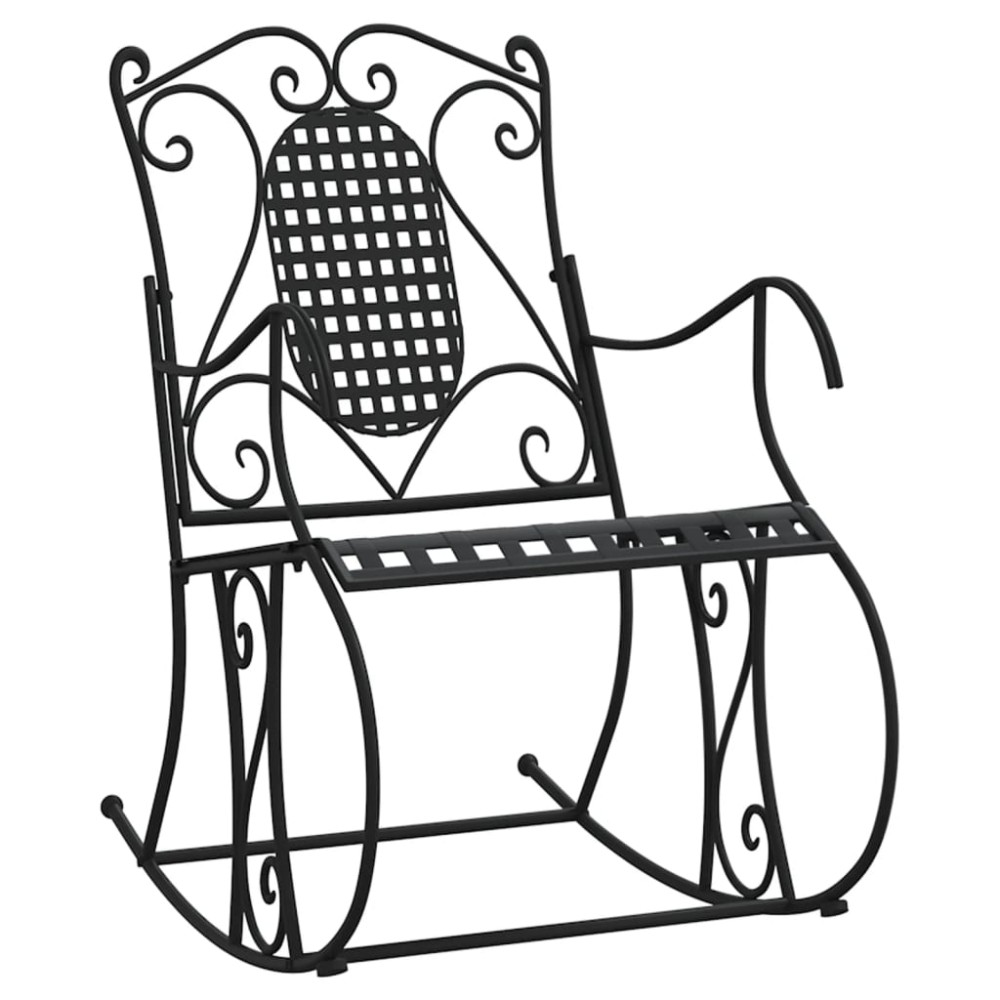 vidaXL Bancă balansoar, negru, 84 cm, oțel