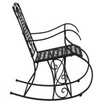 vidaXL Bancă balansoar, negru, 84 cm, oțel vidaXL Bancă balansoar, negru, 84 cm, oțel