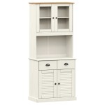 vidaXL Dulap înalt VIGO, alb, 78x40x175 cm, lemn masiv de pin