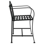 vidaXL Bancă de grădină cu 2 locuri, negru, 104 cm, oțel vidaXL Bancă de grădină cu 2 locuri, negru, 104 cm, oțel