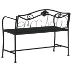 vidaXL Bancă de grădină cu 2 locuri, negru, 104 cm, oțel vidaXL Bancă de grădină cu 2 locuri, negru, 104 cm, oțel