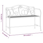 vidaXL Bancă de grădină cu 2 locuri, negru, 104 cm, oțel vidaXL Bancă de grădină cu 2 locuri, negru, 104 cm, oțel
