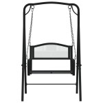 vidaXL Bancă balansoar, negru, 124 cm, oțel vidaXL Bancă balansoar, negru, 124 cm, oțel