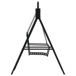 vidaXL Bancă balansoar, negru, 124 cm, oțel vidaXL Bancă balansoar, negru, 124 cm, oțel