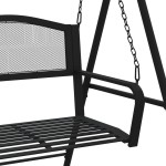 vidaXL Bancă balansoar, negru, 124 cm, oțel vidaXL Bancă balansoar, negru, 124 cm, oțel