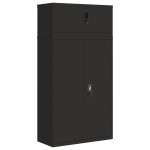 vidaXL Fișet, negru, 90x40x180 cm, oțel vidaXL Fișet, negru, 90x40x180 cm, oțel