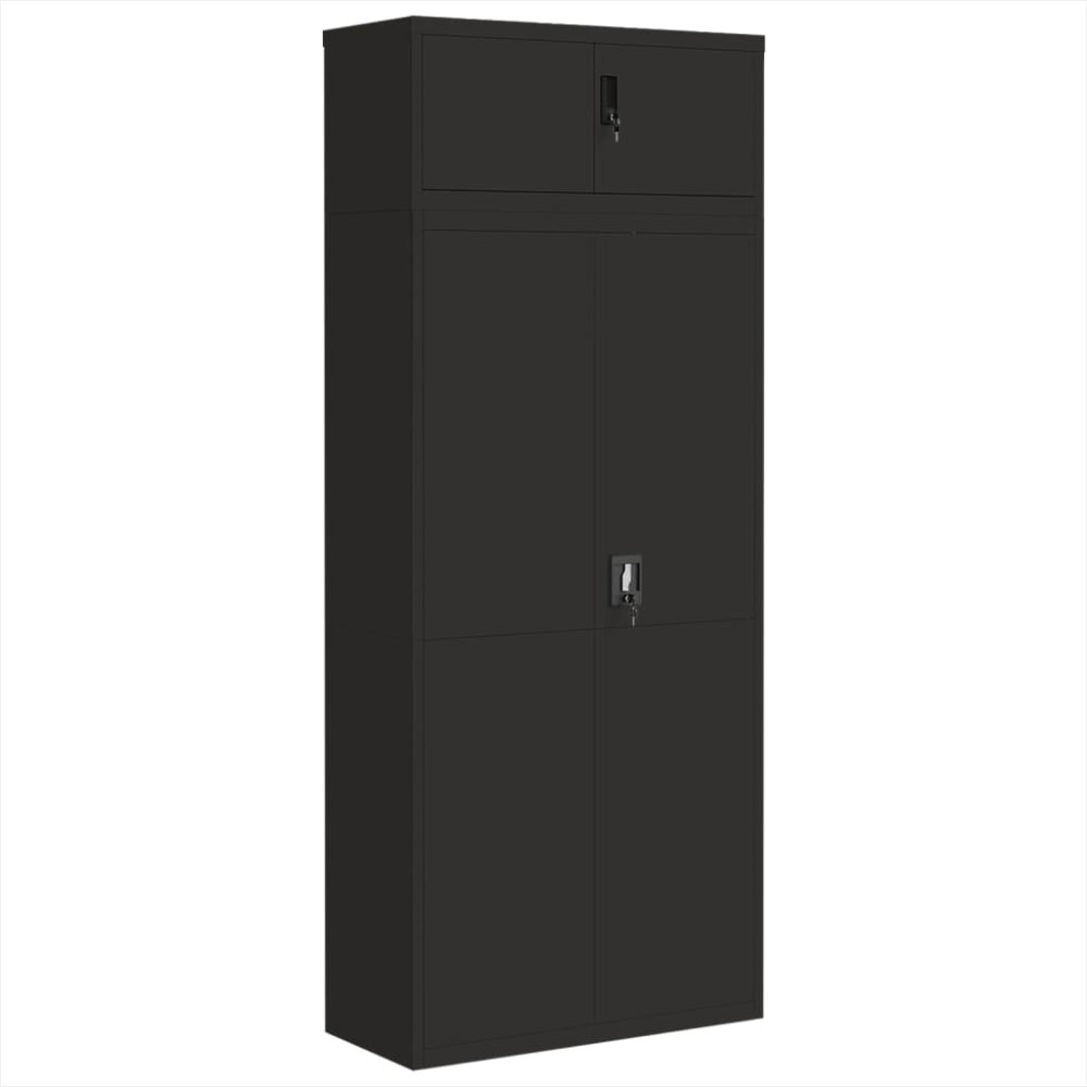 vidaXL Fișet, negru, 90x40x220 cm, oțel