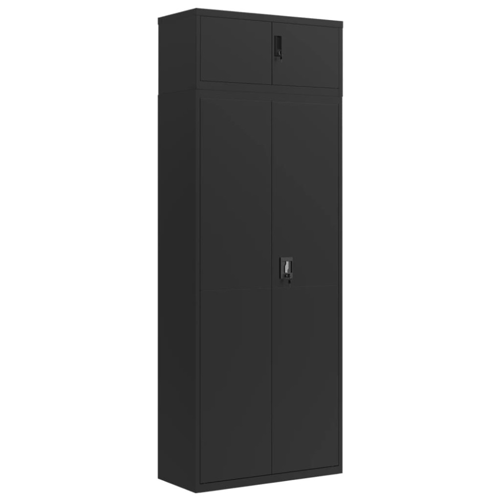 vidaXL Fișet, negru, 90x40x240 cm, oțel