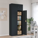 vidaXL Fișet, antracit, 90x40x220 cm, oțel vidaXL Fișet, antracit, 90x40x220 cm, oțel