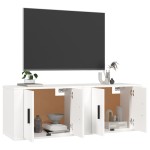 vidaXL Dulapuri TV montate pe perete, 2 buc., alb, 57x34,5x40 cm vidaXL Dulapuri TV montate pe perete, 2 buc., alb, 57x34,5x40 cm