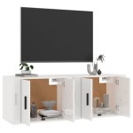 vidaXL Dulapuri TV montate perete 2 buc. alb extralucios 57x34,5x40 cm vidaXL Dulapuri TV montate perete 2 buc. alb extralucios 57x34,5x40 cm