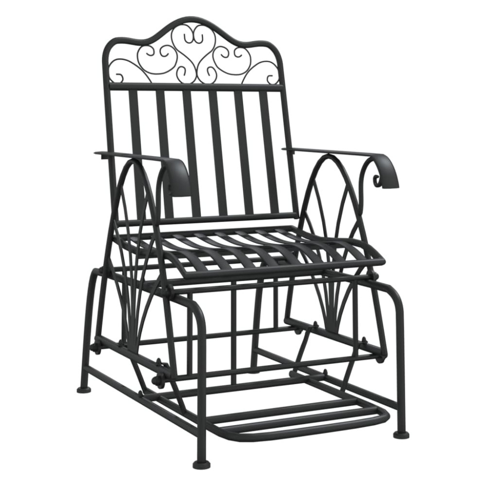 vidaXL Bancă glisantă, negru, 61 cm, oțel