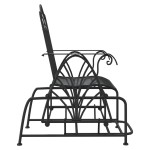vidaXL Bancă glisantă, negru, 61 cm, oțel vidaXL Bancă glisantă, negru, 61 cm, oțel