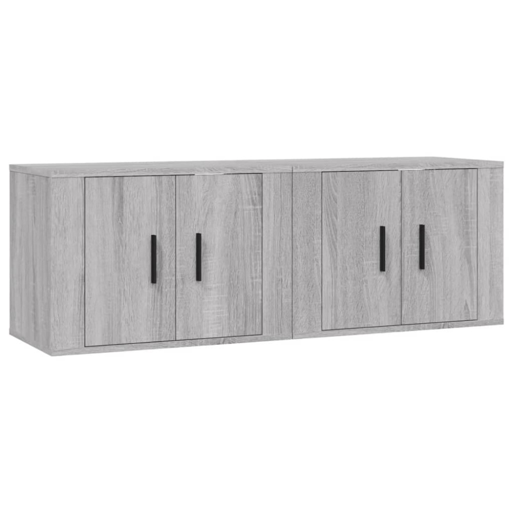 vidaXL Dulapuri TV montate pe perete, 2 buc., gri sonoma 57x34,5x40 cm