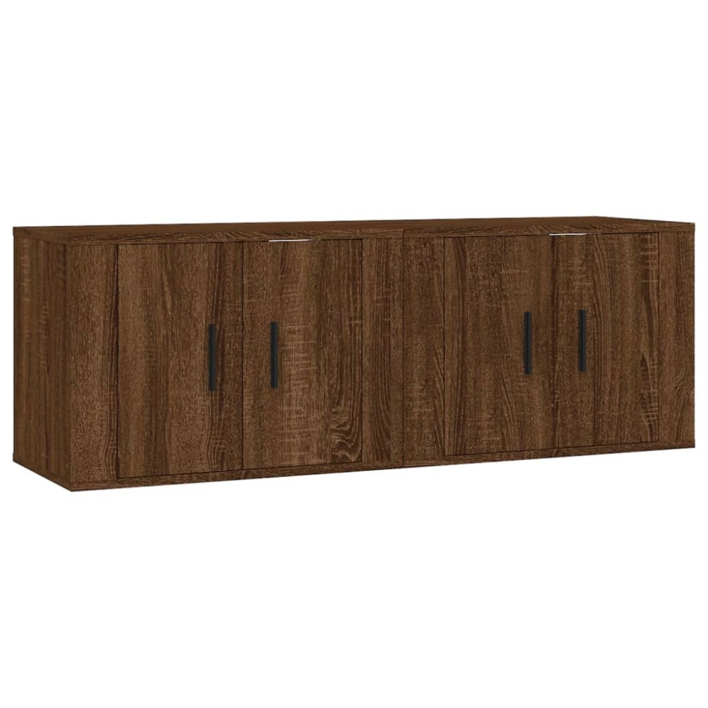 vidaXL Dulapuri TV de perete, 2 buc., stejar maro, 57x34,5x40 cm