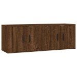 vidaXL Dulapuri TV de perete, 2 buc., stejar maro, 57x34,5x40 cm