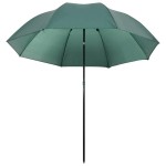 vidaXL Umbrelă pentru pescuit, verde, 220x193 cm