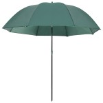 vidaXL Umbrelă pentru pescuit, verde, 220x193 cm