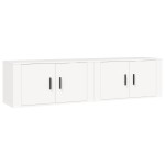 vidaXL Dulapuri TV montate pe perete, 2 buc., alb, 80x34,5x40 cm vidaXL Dulapuri TV montate pe perete, 2 buc., alb, 80x34,5x40 cm