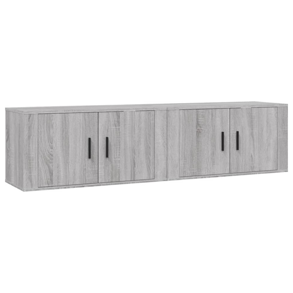 vidaXL Dulapuri TV montate pe perete 2 buc., gri sonoma, 80x34,5x40 cm