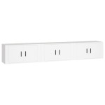 vidaXL Dulapuri TV montate pe perete, 3 buc., alb, 80x34,5x40 cm vidaXL Dulapuri TV montate pe perete, 3 buc., alb, 80x34,5x40 cm