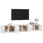vidaXL Dulapuri TV montate pe perete, 3 buc., alb, 80x34,5x40 cm vidaXL Dulapuri TV montate pe perete, 3 buc., alb, 80x34,5x40 cm