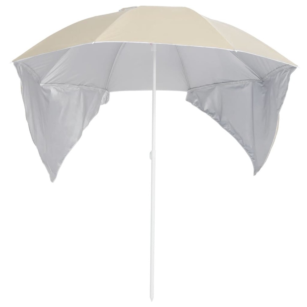 vidaXL Umbrelă soare de plajă cu pereți laterali, nisipiu, 215 cm