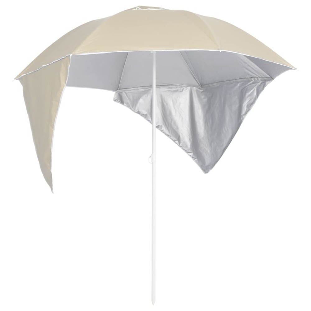 vidaXL Umbrelă soare de plajă cu pereți laterali, nisipiu, 215 cm