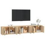 vidaXL Dulapuri TV montate pe perete 3 buc stejar sonoma 80x34,5x40 cm