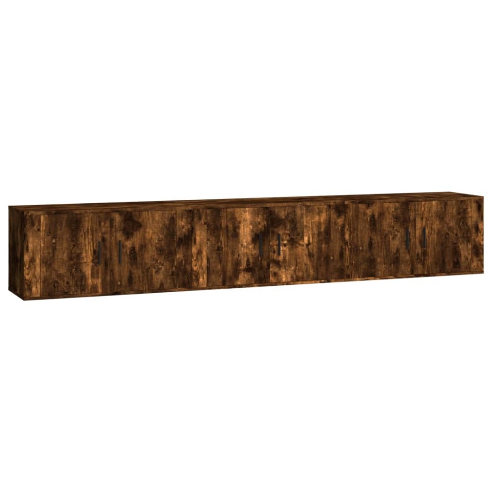 vidaXL Dulapuri TV montate pe perete 3 buc. stejar afumat 80x34,5x40cm
