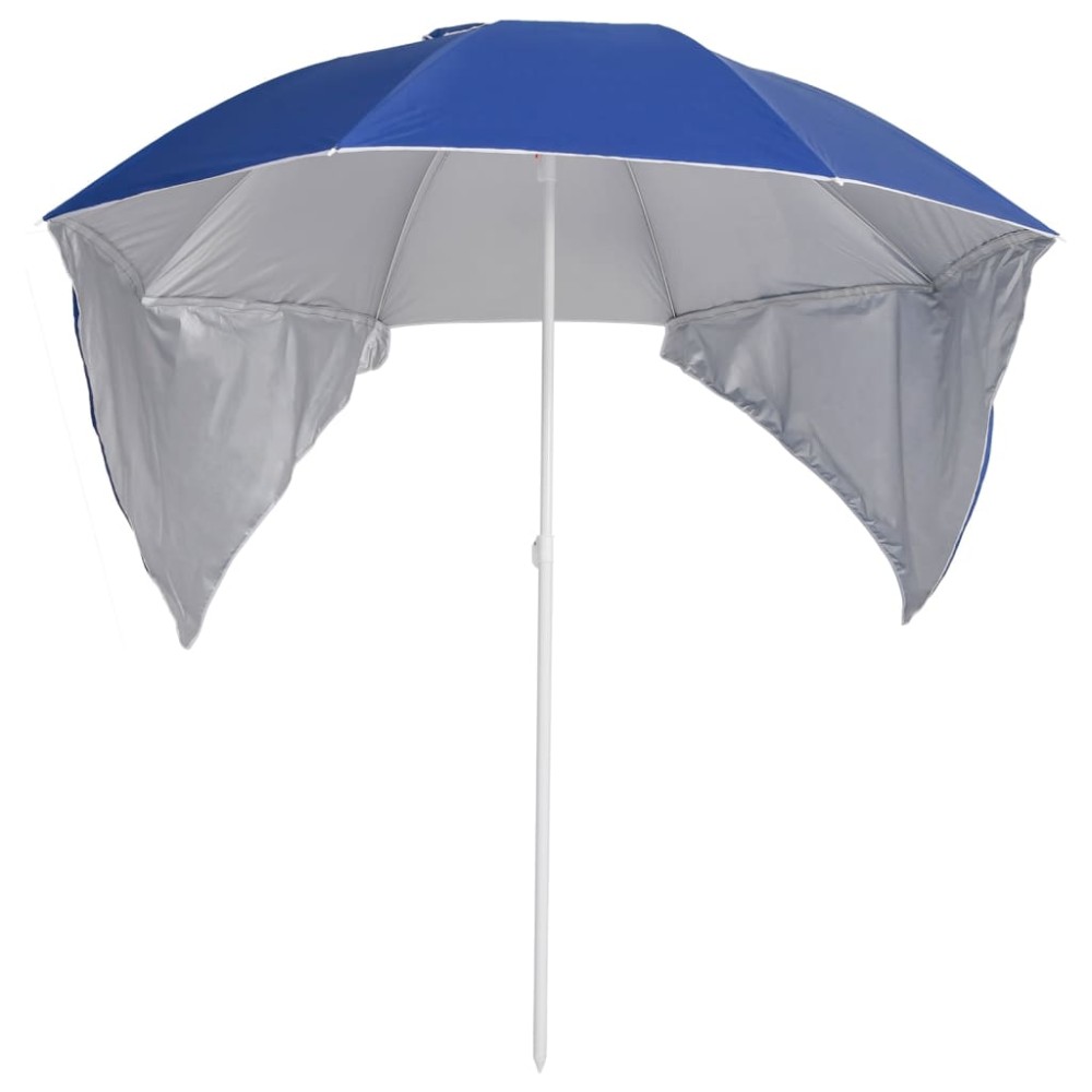 vidaXL Umbrelă soare de plajă cu pereți laterali, albastru, 215 cm