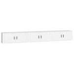 vidaXL Dulapuri TV montate pe perete, 3 buc., alb, 100x34,5x40 cm vidaXL Dulapuri TV montate pe perete, 3 buc., alb, 100x34,5x40 cm
