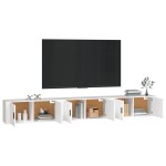 vidaXL Dulapuri TV montate pe perete, 3 buc., alb, 100x34,5x40 cm vidaXL Dulapuri TV montate pe perete, 3 buc., alb, 100x34,5x40 cm