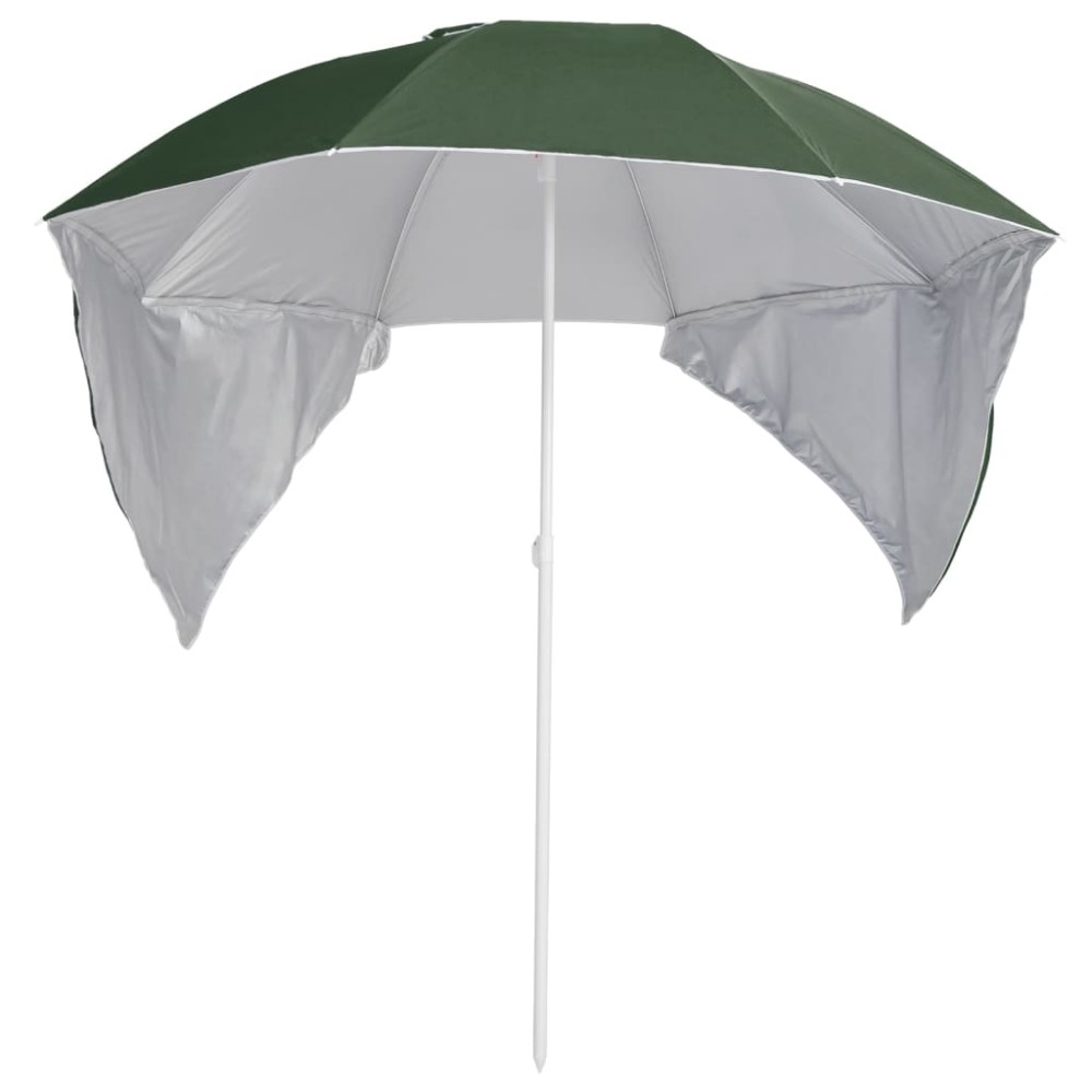 vidaXL Umbrelă soare de plajă cu pereți laterali, verde, 215 cm