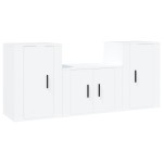 vidaXL Set comodă TV, 3 piese, alb, lemn prelucrat vidaXL Set comodă TV, 3 piese, alb, lemn prelucrat