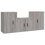 vidaXL Set dulap TV, 3 piese, gri sonoma, lemn prelucrat vidaXL Set dulap TV, 3 piese, gri sonoma, lemn prelucrat