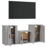 vidaXL Set dulap TV, 3 piese, gri sonoma, lemn prelucrat vidaXL Set dulap TV, 3 piese, gri sonoma, lemn prelucrat